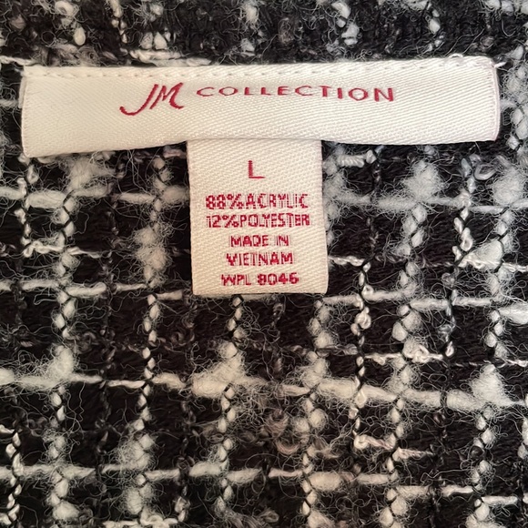 JM Collection knit cardigan with piping, button down - Picture 3 of 5